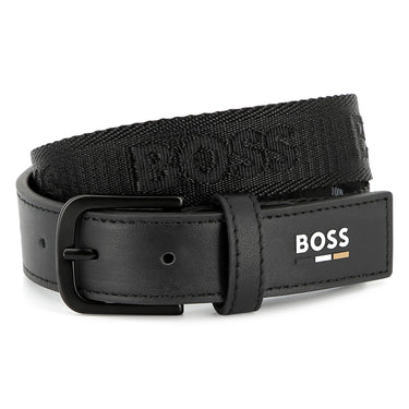 BOSS Cinturon para niño de piel color negro